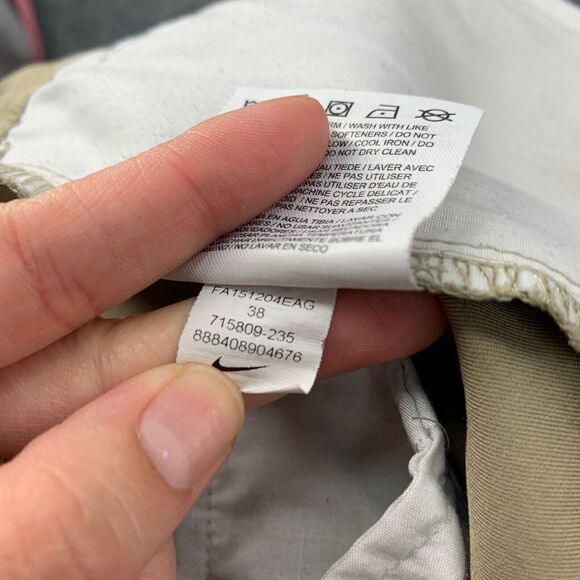 Nike Golf Short Mens 38 Beige Dri Fit Tour Performance Tech Flat Front Chino - Picture 10 of 12